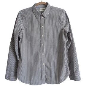 J.Crew 90s Minimalist Blue Stripe Classic-Fit Cotton Poplin Button Up Shirt